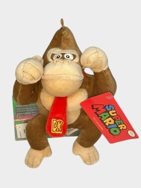 Nintendo Donkey Kong Plush - Brown with Red Tie
